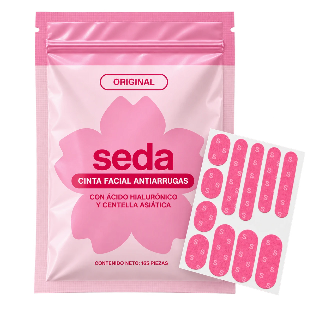Sobre de cinta facial antiarrugas Seda con las tiras